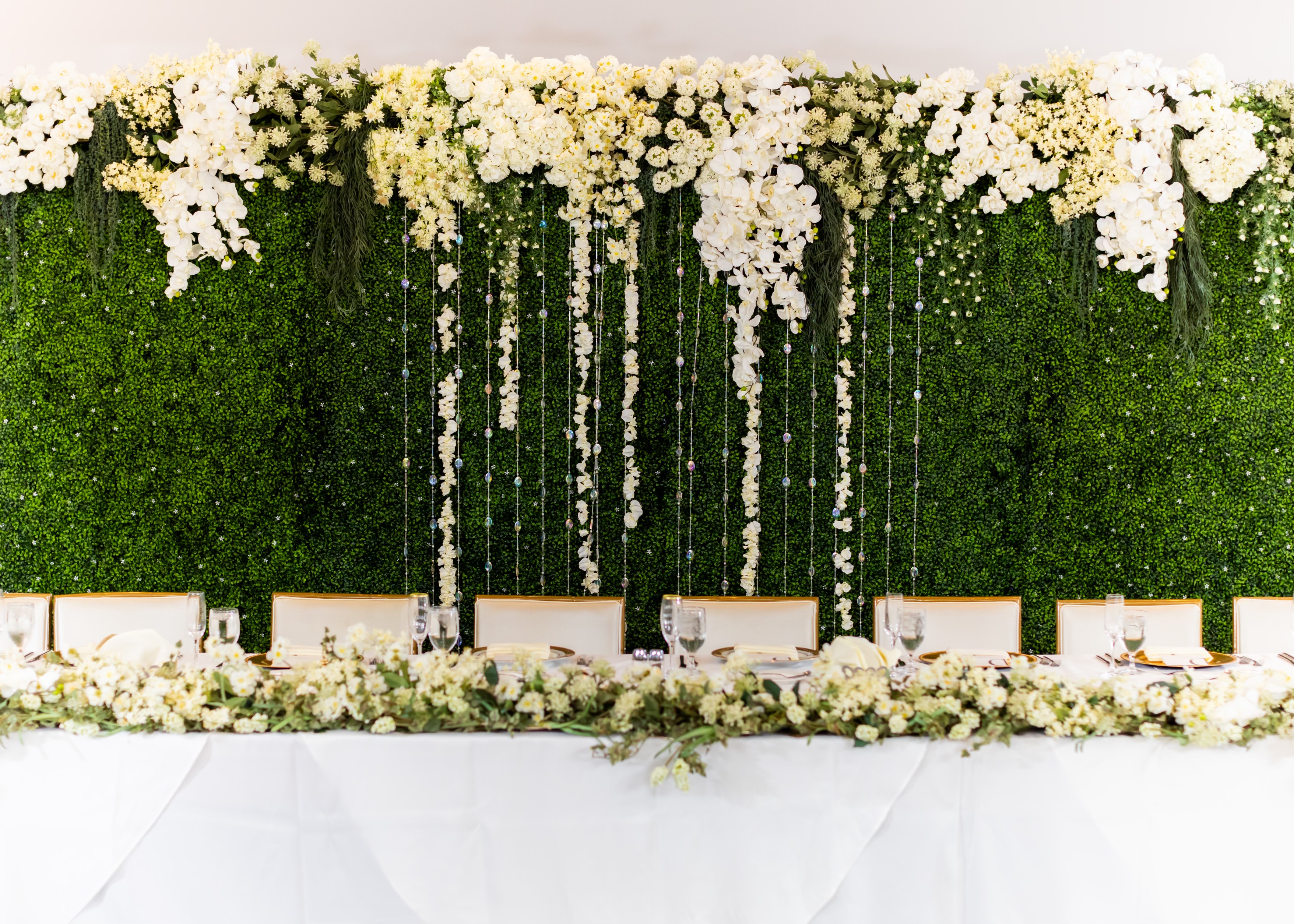 Wedding party in a beautiful garden setting